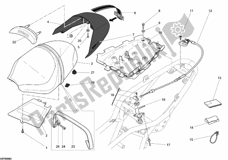All parts for the Seat of the Ducati Sportclassic Sport 1000 USA 2007